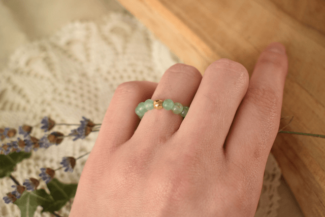 Bague Litho - Aventurine : Chance